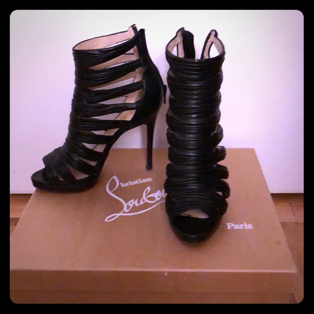 Louboutin cage stilettos black
